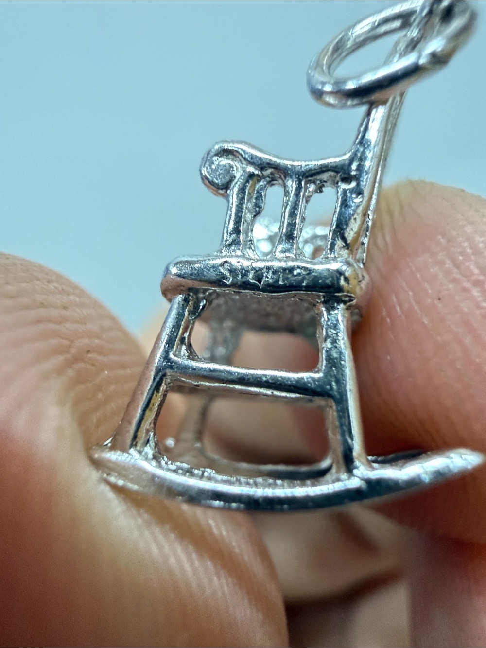Small Sterling Silver Rocking Chair Charm - Picture 4 of 4